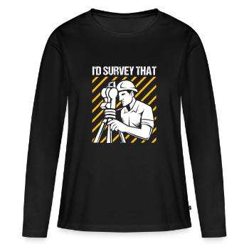 Géomètre - T-shirt manches longues Premium bio Femme - noir - Devant - Julia (174cm)