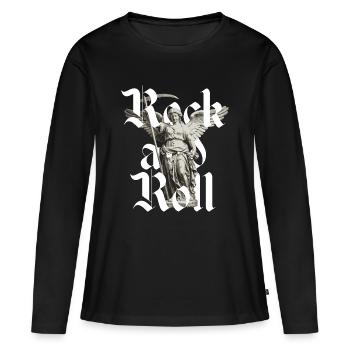 L’Ange du Rock and Roll - T-shirt manches longues Premium bio Femme - noir - Devant - Julia (174cm)