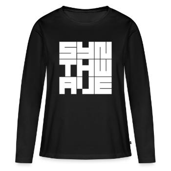 Synthwave Grid logo - Women's Premium Organic Long Sleeve Shirt - black - Front - Julia (174cm)