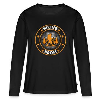 Hiking profi - Mountain Hiking - Frauen Premium Bio Langarmshirt - Schwarz - Vorne - Julia (174cm)