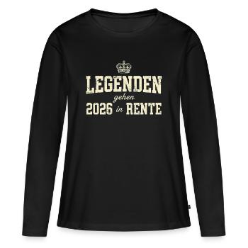 Legenden gehen 2026 in Rente Geschenk  - Frauen Premium Bio Langarmshirt - Schwarz - Vorne - Julia (174cm)