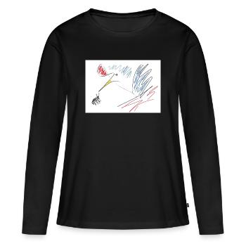 Regarde juste là ! - T-shirt manches longues Premium bio Femme - noir - Devant - Julia (174cm)