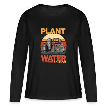 Plant Water Edition Industrielle - T-shirt manches longues Premium bio Femme - noir - Devant - Julia (174cm)