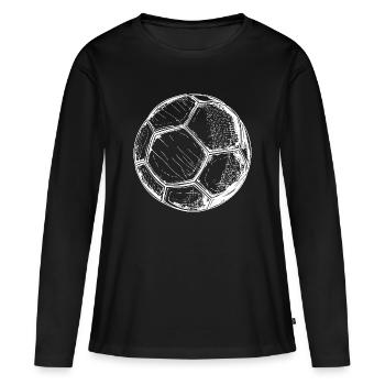 Dessin de ballon de football - T-shirt manches longues Premium bio Femme - noir - Devant - Julia (174cm)