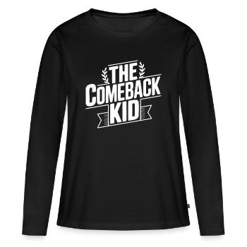 Le Garçon du Retour - T-shirt manches longues Premium bio Femme - noir - Devant - Julia (174cm)