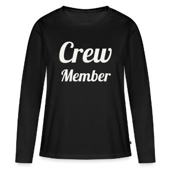 Crew Member Script Handschrift Team Staff Event - Frauen Premium Bio Langarmshirt - Schwarz - Vorne - Julia (174cm)