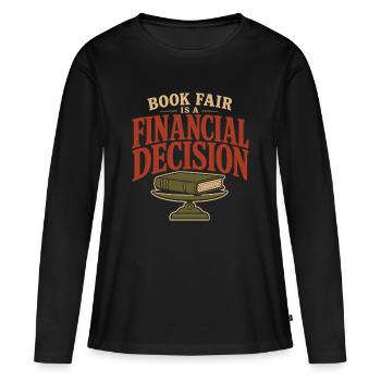 Cadeau de la foire du livre pour les personnes en difficulté financière - T-shirt manches longues Premium bio Femme - noir - Devant - Julia (174cm)