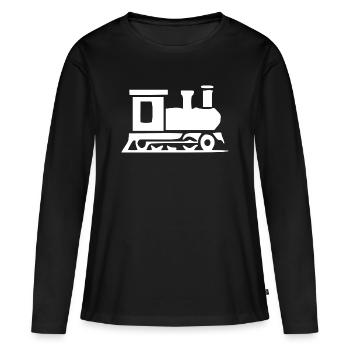 Cadeau de voyage en train pour voyager en train - T-shirt manches longues Premium bio Femme - noir - Devant - Julia (174cm)
