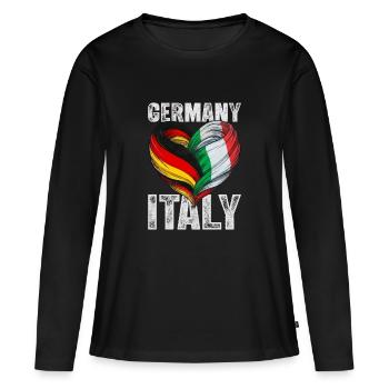 Cœur de l’Allemagne et de l’Italie - T-shirt manches longues Premium bio Femme - noir - Devant - Julia (174cm)