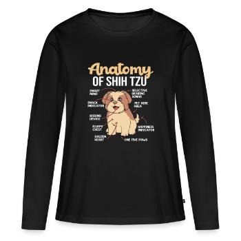 Shih Tzu - T-shirt manches longues Premium bio Femme - noir - Devant - Julia (174cm)