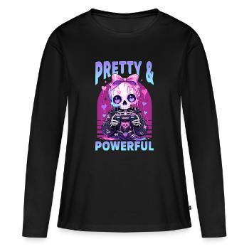 Pastel Goth Soft Goth Gaming Gamer - T-shirt manches longues Premium bio Femme - noir - Devant - Julia (174cm)
