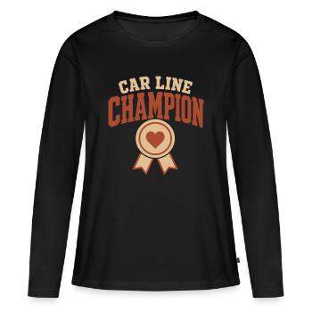 Cadeau de la ligne de pickup de l’école de mode de survie de la ligne de voitures - T-shirt manches longues Premium bio Femme - noir - Devant - Julia (174cm)