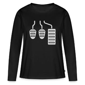 Levier de vitesses manuel - pédales - T-shirt manches longues Premium bio Femme - noir - Devant - Julia (174cm)