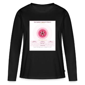 Rosace Fibonacci Rose Délicate - T-shirt manches longues Premium bio Femme - noir - Devant - Julia (174cm)