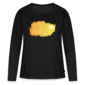 Cadre en bois de hamac de plage tropicale - T-shirt manches longues Premium bio Femme - noir - Devant - Julia (174cm)