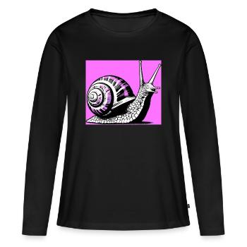 Escargot - T-shirt manches longues Premium bio Femme - noir - Devant - Julia (174cm)