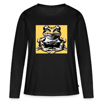 grenouille - T-shirt manches longues Premium bio Femme - noir - Devant - Julia (174cm)