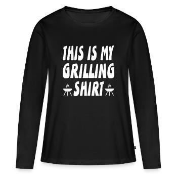 Griller - T-shirt manches longues Premium bio Femme - noir - Devant - Julia (174cm)