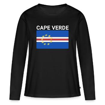 Carte du pays du drapeau du Cap-Vert - T-shirt manches longues Premium bio Femme - noir - Devant - Julia (174cm)