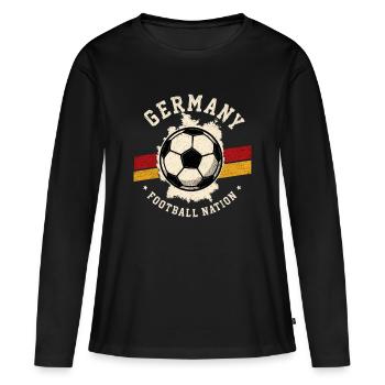 Blason de la nation allemande de football - T-shirt manches longues Premium bio Femme - noir - Devant - Julia (174cm)
