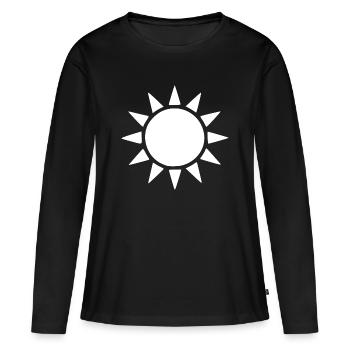 Cadeau de design minimaliste pour les vacances d’été du soleil - T-shirt manches longues Premium bio Femme - noir - Devant - Julia (174cm)