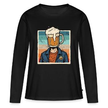 Bière millésime, amateur de bière, amateur de bière, - T-shirt manches longues Premium bio Femme - noir - Devant - Julia (174cm)