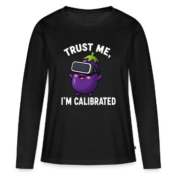 Cartoon de Gamer Dic Humor d’Aubergine - T-shirt manches longues Premium bio Femme - noir - Devant - Julia (174cm)