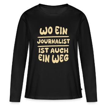 Geschenkidee Journalist - Frauen Premium Bio Langarmshirt - Schwarz - Vorne - Julia (174cm)