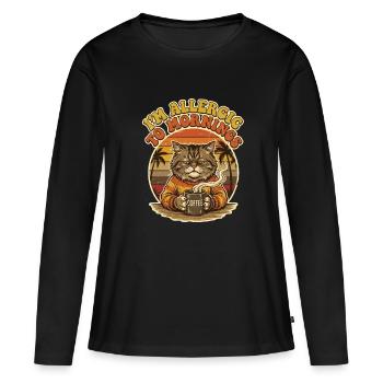 Chat, je suis allergique à Morgende - T-shirt manches longues Premium bio Femme - noir - Devant - Julia (174cm)