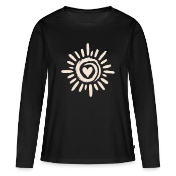 Cœur de soleil - T-shirt manches longues Premium bio Femme - noir - Devant - Julia (174cm)