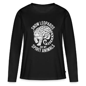 Dictions du léopard des neiges Cadeau mignon du léopard des neiges - T-shirt manches longues Premium bio Femme - noir - Devant - Julia (174cm)