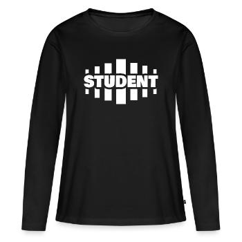 Étudiant - T-shirt manches longues Premium bio Femme - noir - Devant - Julia (174cm)