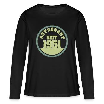 1951 - T-shirt manches longues Premium bio Femme - noir - Devant - Julia (174cm)