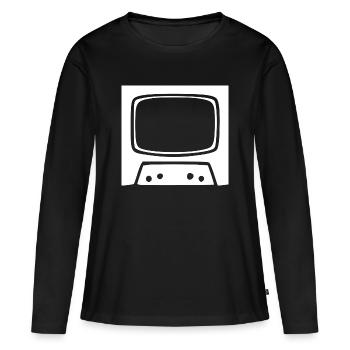 Cadeau de la télévision vintage rétro des années 80 et 90 - T-shirt manches longues Premium bio Femme - noir - Devant - Julia (174cm)