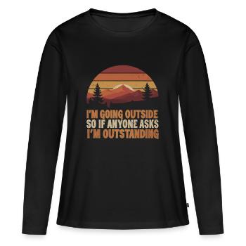 Diction extérieure : Exceptionnel - T-shirt manches longues Premium bio Femme - noir - Devant - Julia (174cm)