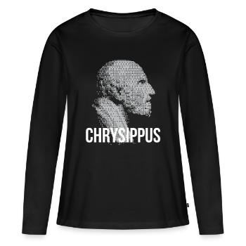 Chrysippus Bust Silhouette - Women's Premium Organic Long Sleeve Shirt - black - Front - Julia (174cm)