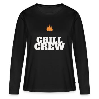 Équipe de grillage barbecue grillé Grill Master Team Fête des pères - T-shirt manches longues Premium bio Femme - noir - Devant - Julia (174cm)