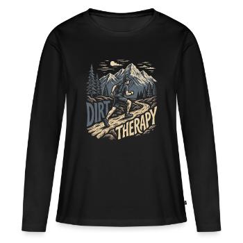 Course sur sentier - Thérapie de la saleté - T-shirt manches longues Premium bio Femme - noir - Devant - Julia (174cm)