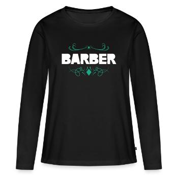 Conception d’ornements de coiffure - T-shirt manches longues Premium bio Femme - noir - Devant - Julia (174cm)