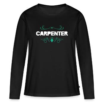 Carpenter Ornament Wood Crafts - Women's Premium Organic Long Sleeve Shirt - black - Front - Julia (174cm)