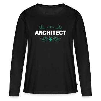 Architect font with ornaments - Women's Premium Organic Long Sleeve Shirt - black - Front - Julia (174cm)