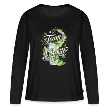 Barman de cocktails Mojito pour enterrement de vie de garçon - T-shirt manches longues Premium bio Femme - noir - Devant - Julia (174cm)
