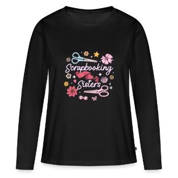 Sœurs du scrapbooking - T-shirt manches longues Premium bio Femme - noir - Devant - Julia (174cm)