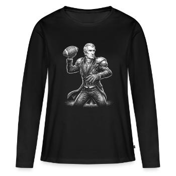 William Henry Harrison Football américain - T-shirt manches longues Premium bio Femme - noir - Devant - Julia (174cm)
