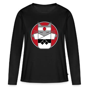 Judo Cat - T-shirt manches longues Premium bio Femme - noir - Devant - Julia (174cm)