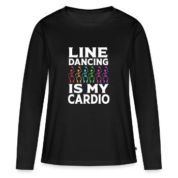 Danse en ligne - T-shirt manches longues Premium bio Femme - noir - Devant - Julia (174cm)