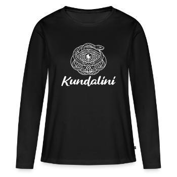 Mandala de l’Œil de Serpent Kundalini - T-shirt manches longues Premium bio Femme - noir - Devant - Julia (174cm)