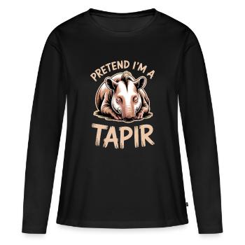 Dictons de tapir Tapir Drôle de cadeau de tapir - T-shirt manches longues Premium bio Femme - noir - Devant - Julia (174cm)