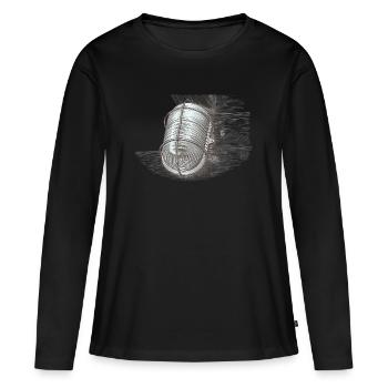 Croquis de lanterne vintage - T-shirt manches longues Premium bio Femme - noir - Devant - Julia (174cm)