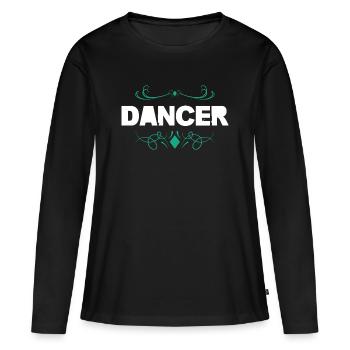 Danseur : Forte faute de frappe avec des ornements - T-shirt manches longues Premium bio Femme - noir - Devant - Julia (174cm)